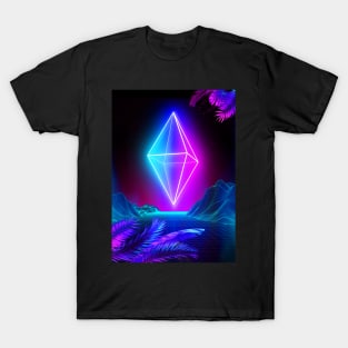 Neon landscape: Synth Crystal T-Shirt